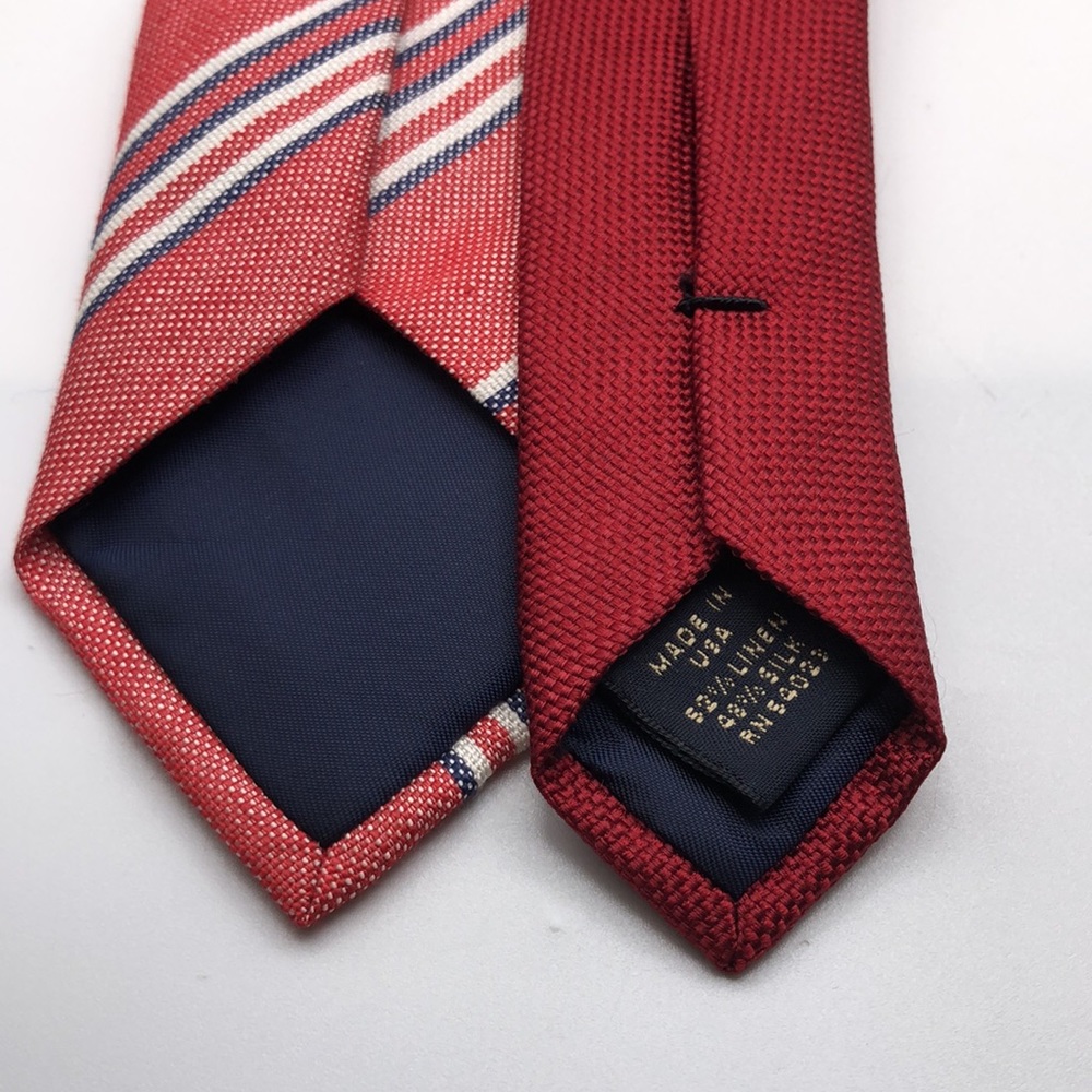 VTG Banana Republic Stripe Pattern Linen Silk Tie - Picture 4 of 7